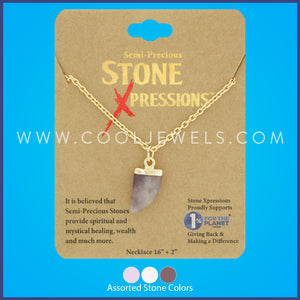 Assorted Cool Jewels® Elements by Candace Lauren® Precious Stone Tooth Necklaces