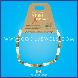 STONE X - DOUBLE ELASTIC STRETCH &nbsp;BRACELET WITH STONE SLICES