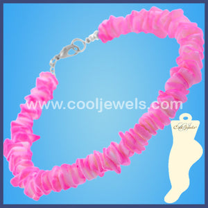 Assorted Colored Neon Shell Anklets