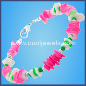 Neon Shell Beaded Bracelets 