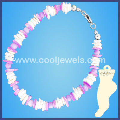 Pastel Shell Chip Cats-Eye Shell Anklets