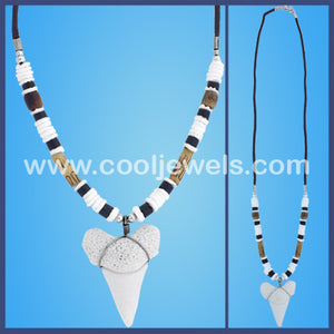 Coco Bead Shark Tooth Necklace