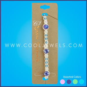 HEMP BRACELET ANKLET WITH COLORED BEADS - ASSORTED COLORS