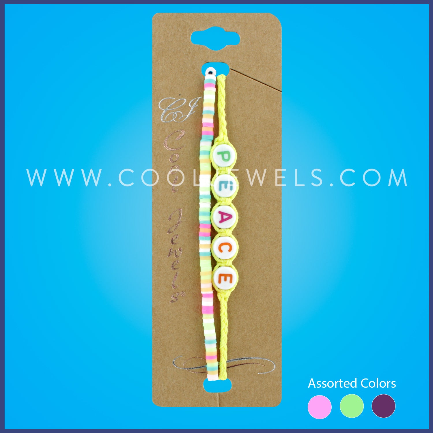 (SET OF 2)  BRAIDED CORD BRACELET AND STRING BRACELET WITH WORDS