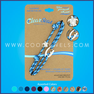 CLEAR SEAS - PARACORD BRCALET WITH TURTLE BEAD
