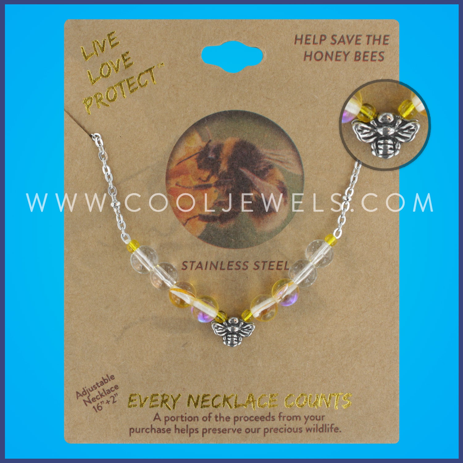 LIVE LOVE PROTECT™ NECKLACE WITH HONEY BEE