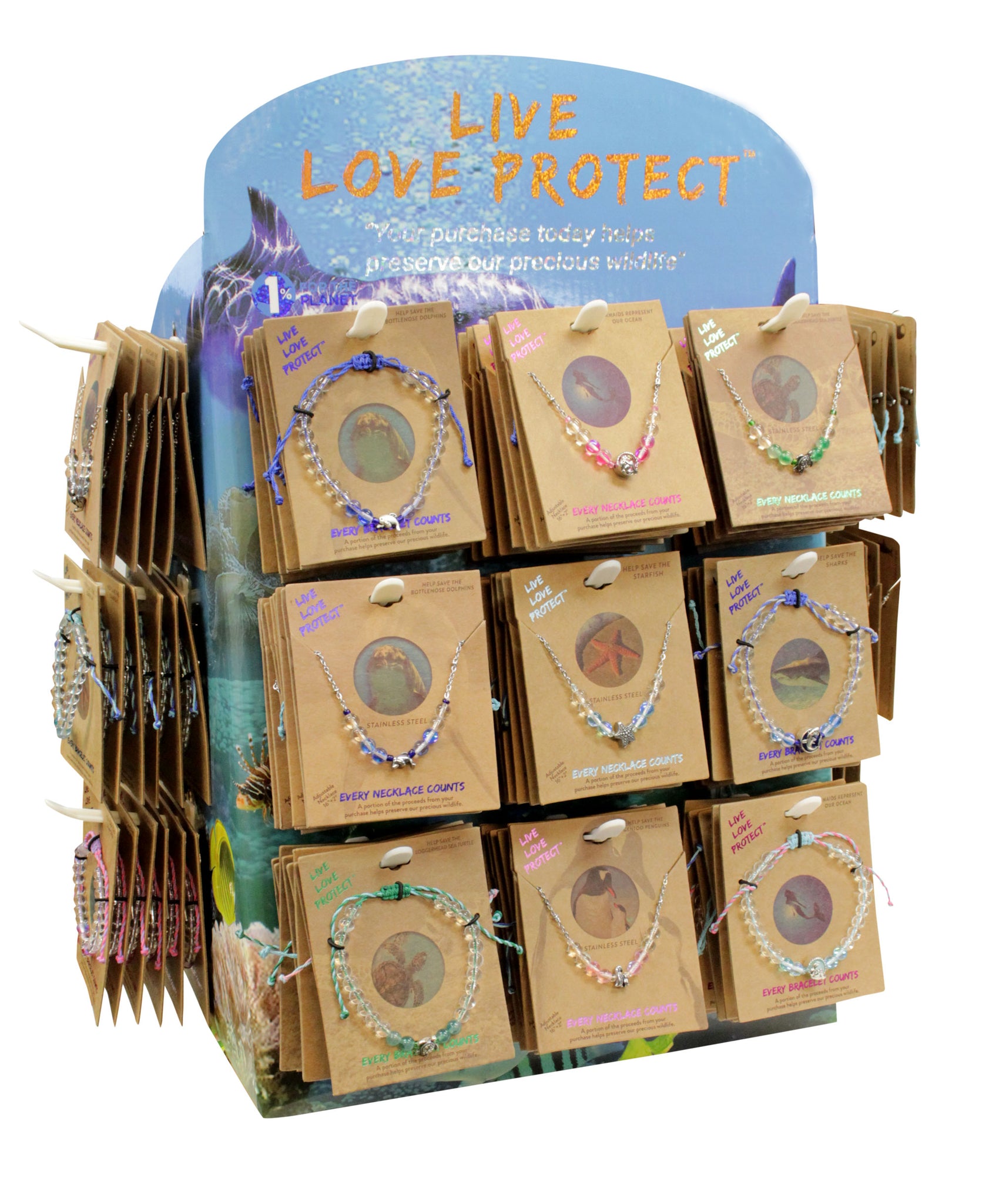 4659 LIVE-LOVE-PROTECT™ 108 PIECE POP DISPLAY SEA LIFE