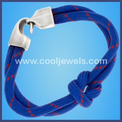 Colored Rope Silver Hook Bracelets