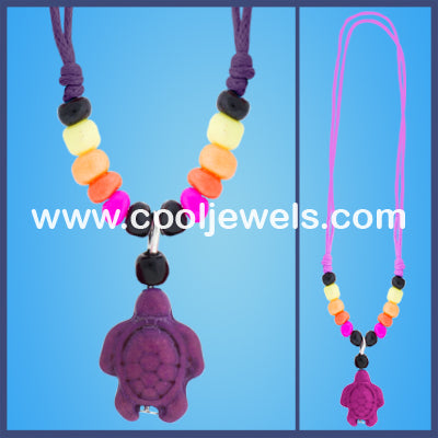 Woven Colored Turtle Necklaces