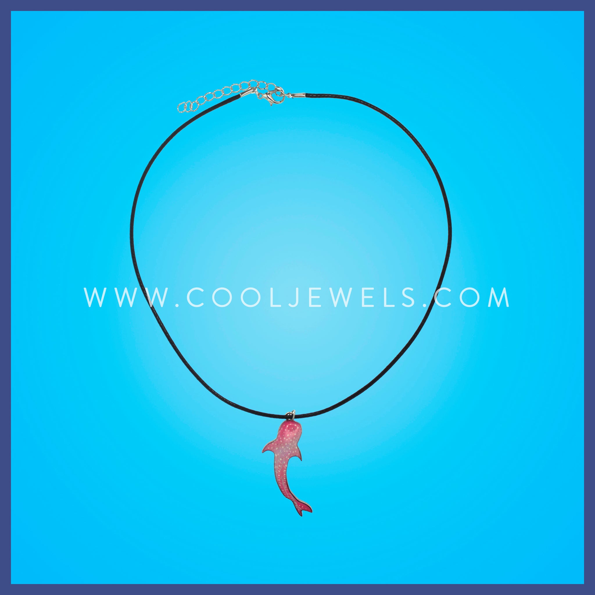 Black Cord Necklace with Whale.