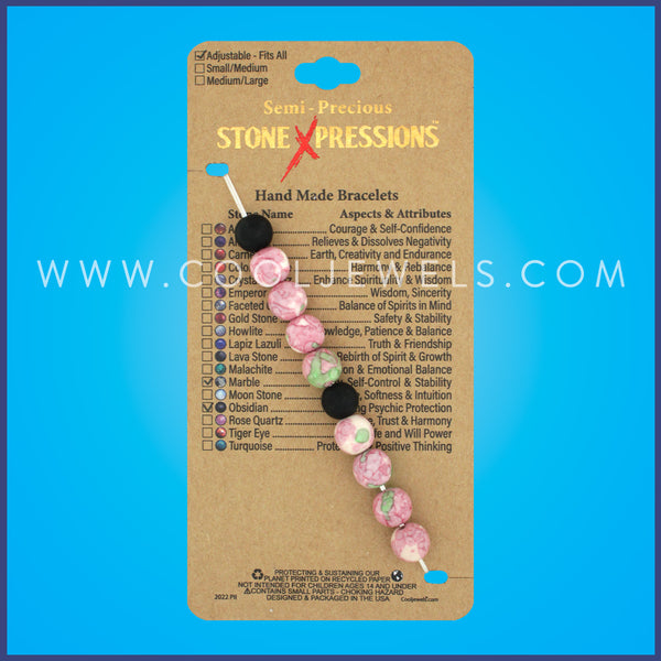 BLACK & COLORED BEADED STRETCH BRACELET WITH TURTLE - ASSORTED