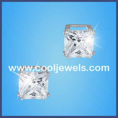 Square Clear Rhinestone Earrings