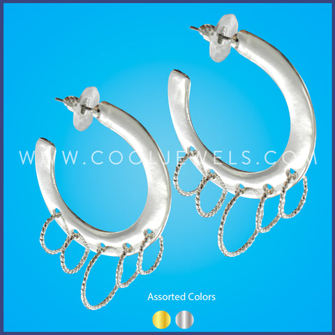 THICK HOOP EARRINGS - ASSORTED COLORS