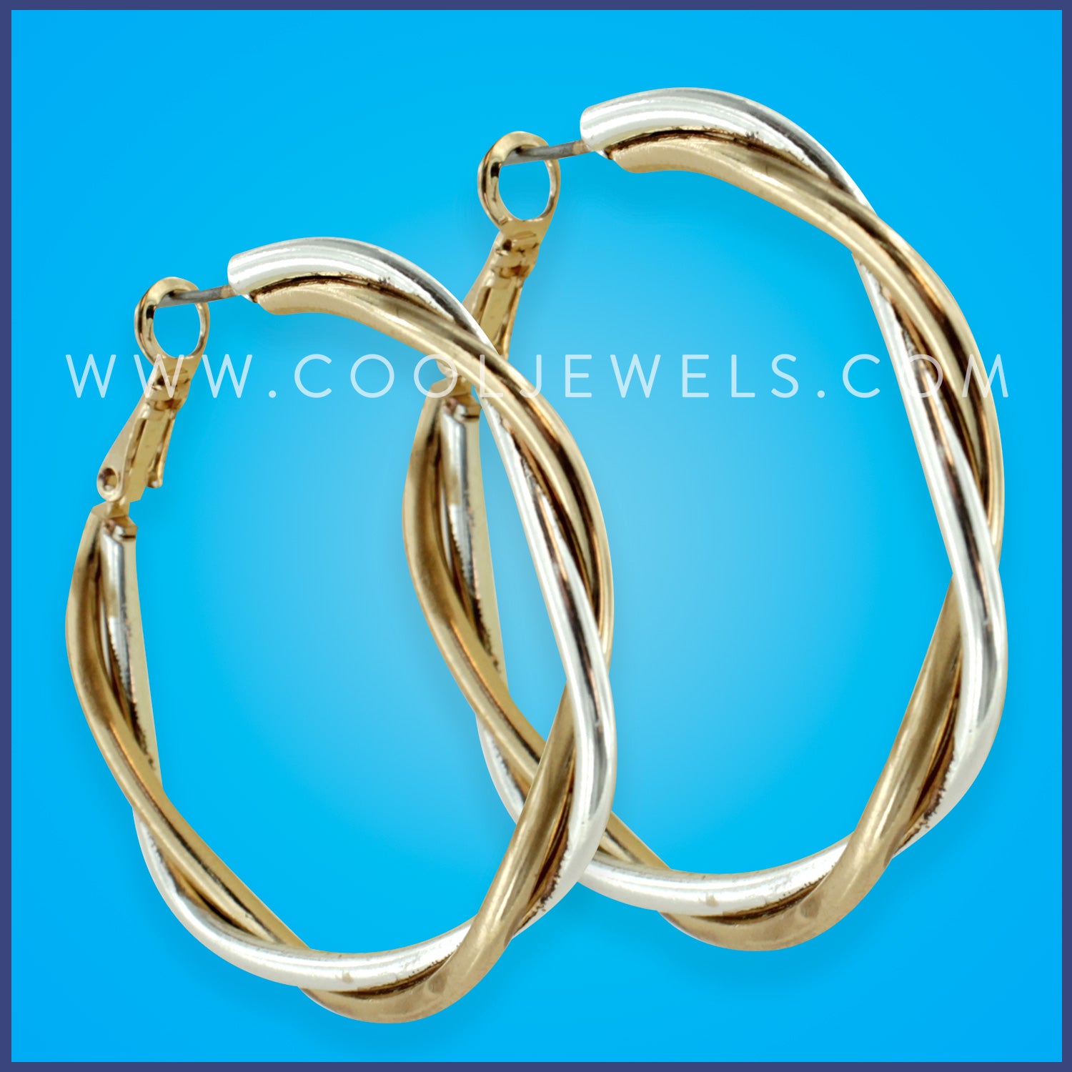 GOLD AND SILVER HOOP EARRING