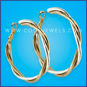 GOLD AND SILVER HOOP EARRING