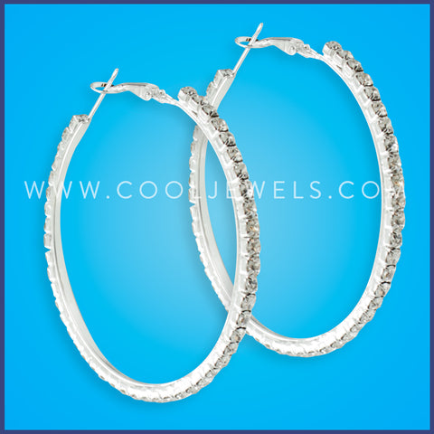 RHINESTONE HOOP EARRINGS