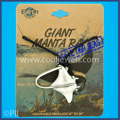 Earth, Sea & Me Giant Manta Ray Slider Cord Necklace – Cool Jewels 
