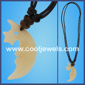 Bone Moon Star Cord Necklaces