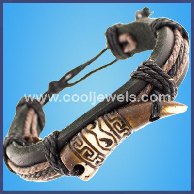 Resin Horn Leather Bracelet