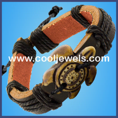 Resin Turtle Leather Bracelets