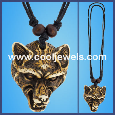 Wolf Head Resin Tooth Necklaces