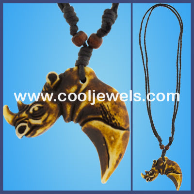 Resin Rhino Head Necklace