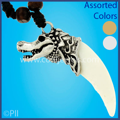 Assorted Alligator Pendant & Tooth Slider Necklace