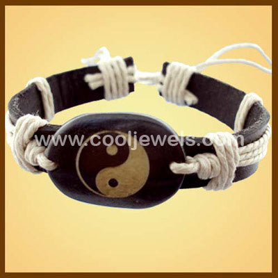 Ying Yang Leather Bracelets