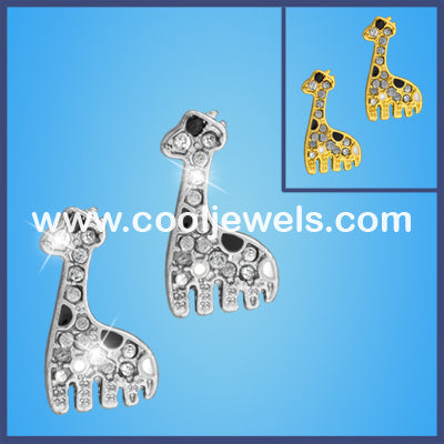 Rhinestone Giraffe Earrings