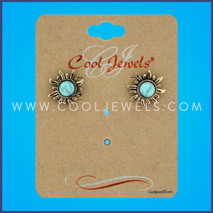 Turquoise Bead Sun Earrings