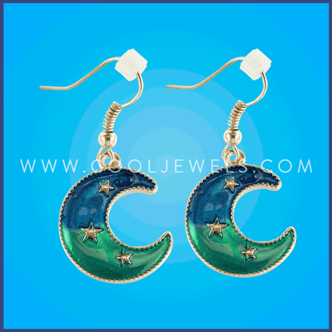 FISH HOOK EARRINGS WITH MOONS