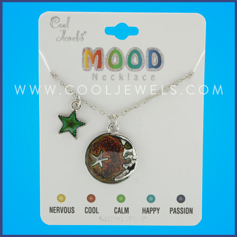 LINK CHAIN NECKLACE WITH MOOD MOON & STAR PENDANTS