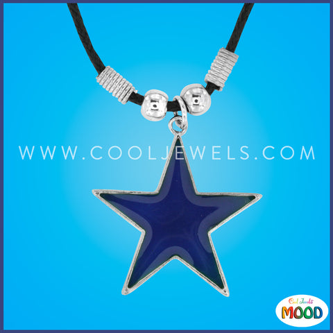 BLACK CORD NECKLACE WITH MOOD STAR - CARDED