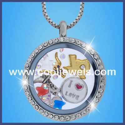 Round Rhinestone Texas Themed Necklaces