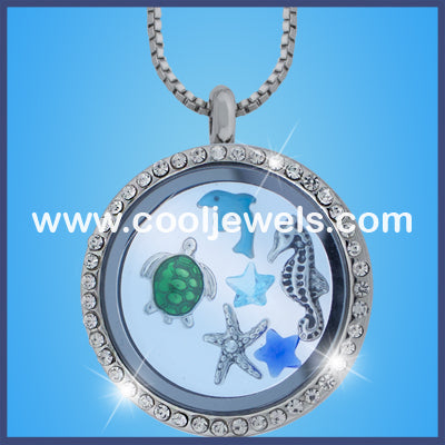 Round Rhinestone Sea Life Necklaces