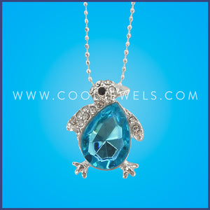 BALL CHAIN NECKLACE WITH RHINESTONE & CRYSTAL PENGUIN