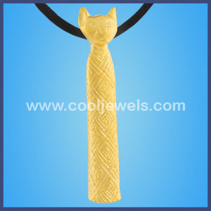Gold Egyptian Cat Cord Necklace