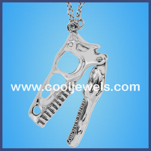 Silver Dinosaur Head Necklaces