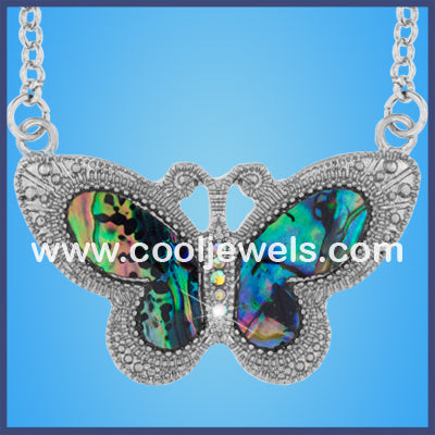 Paua Shell Butterfly Necklaces