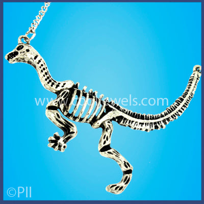 Dinosaur Skeleton Pendant Silver Necklaces