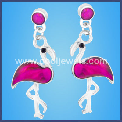 Iridescent Flamingo Earrings