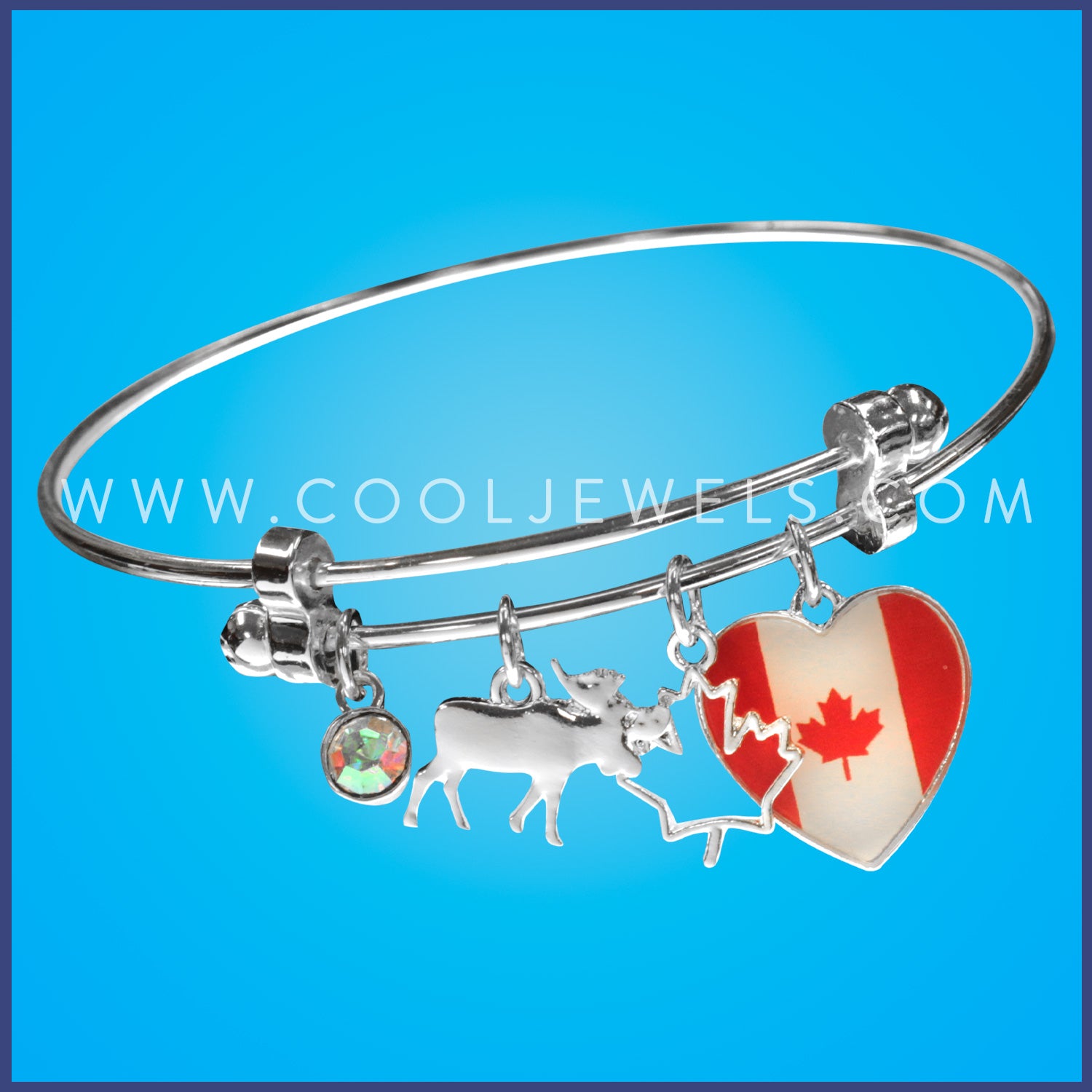 Canadian Themed Silver Bracelet