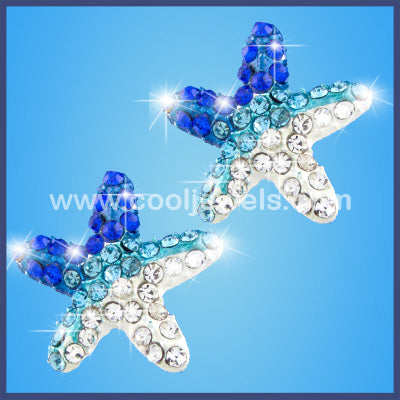 Rhinestone Starfish Earrings