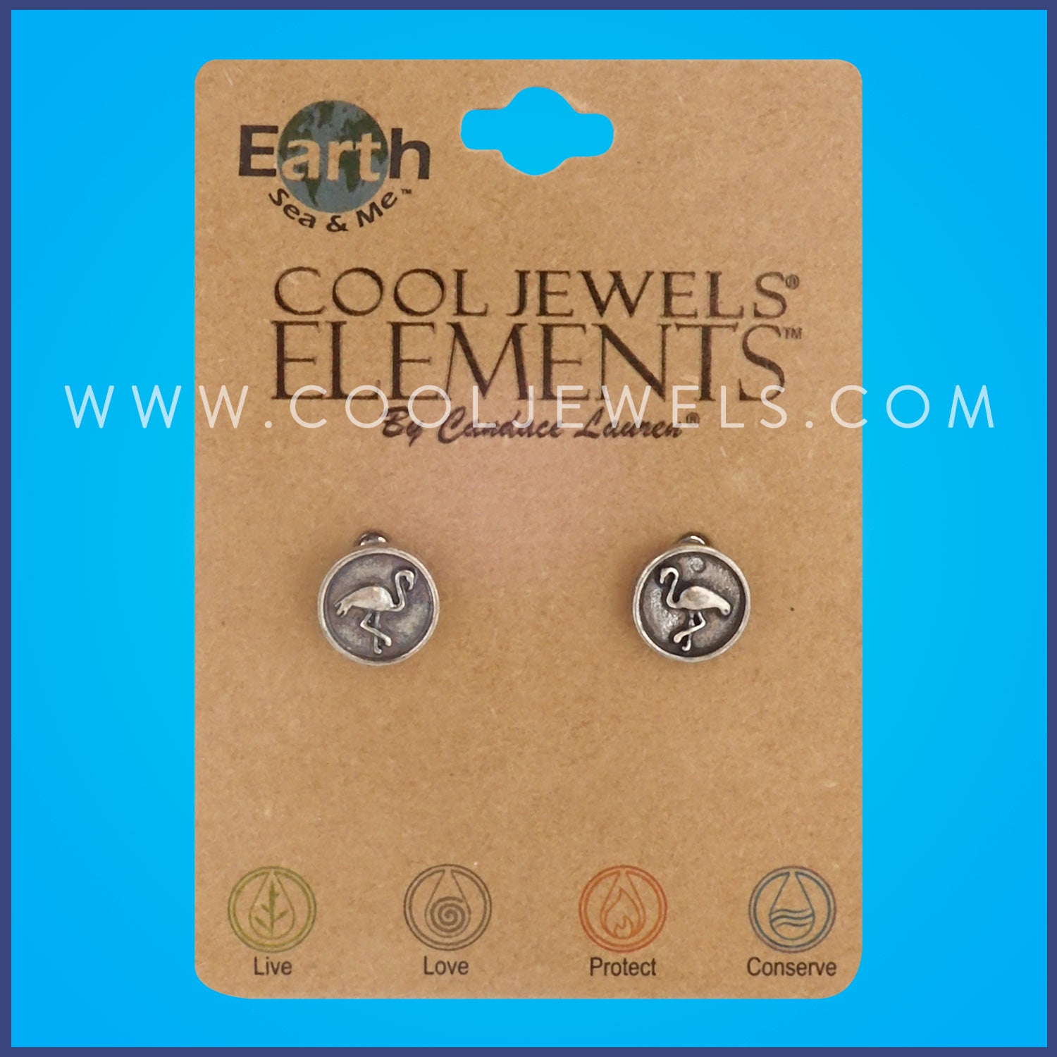 SILVER FLAMINGO POST EARRINGS