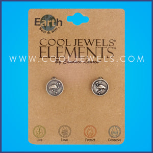 SILVER FLAMINGO POST EARRINGS
