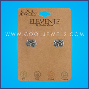 SILVER OWL POST EARRINGS
