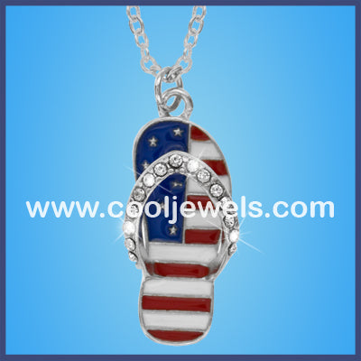 American Flag Sandal Necklace