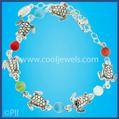 Turtle & Cat's Eye Bead Bracelets