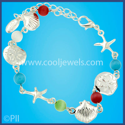 Assorted Sea Life & Cat's Eye Bead Bracelets