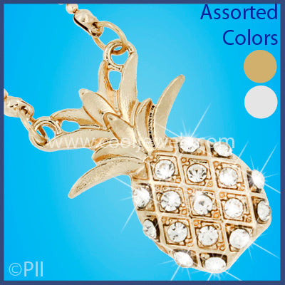 Assorted Rhinestone Pineapple Necklace